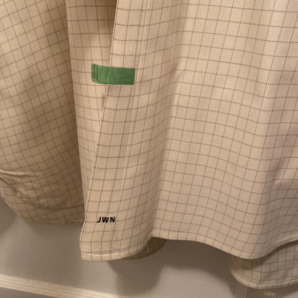 John W Nordstrom Button Down Collar Shirt - Cream w/ Brown Pinstripes - 17” Neck - Picture 5 of 6